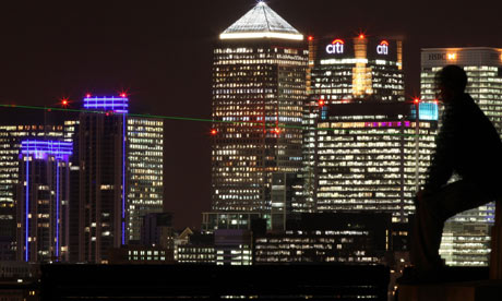 Canary Wharf Skyline seen at Night