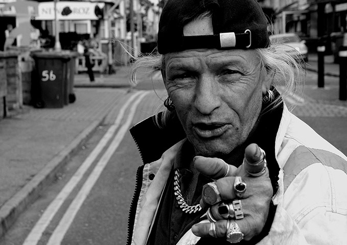 Jewel: From his street sweepings he has found many jewels for his fingers