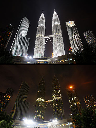 Earth Hour: The Petronas Twin Towers during Earth Hour