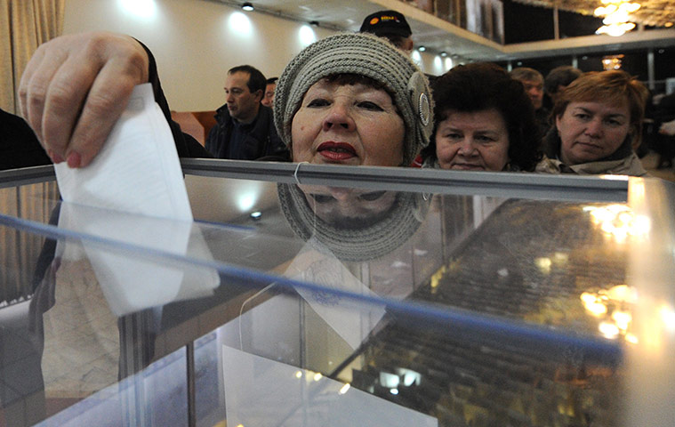 Russian election: Bishkek: Russian citizens vote in Russia's president election