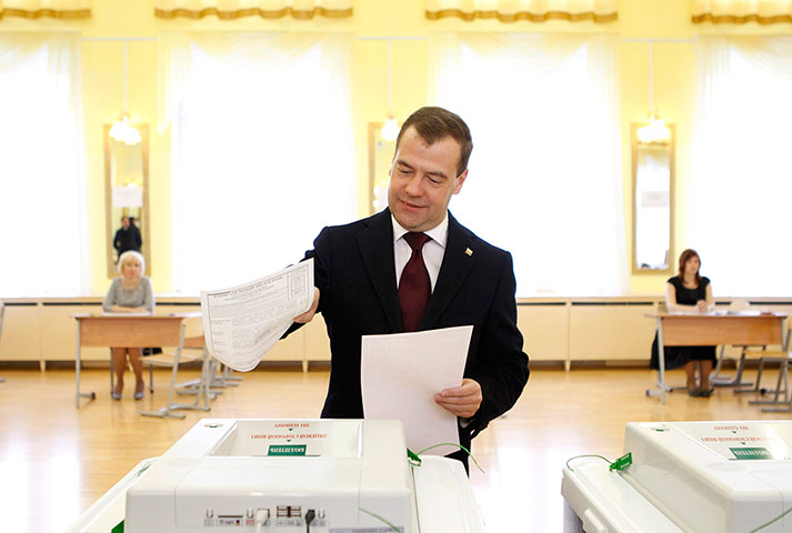 Russian election: Moscow: Russian President Dmitry Medvedev