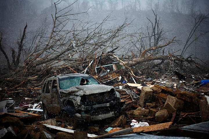 24 hours in pictures: West Liberty, US: The wake of a chain of tornadoes