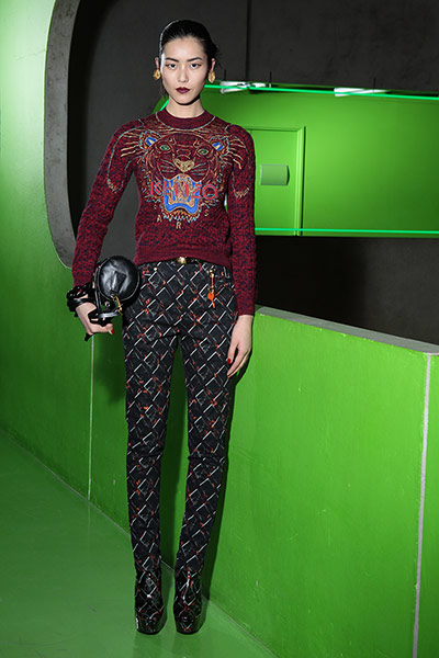 The Kenzo AW12 collection: Kenzo AW12 tiger jumper and printed trousers