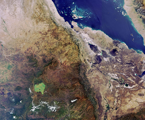 Satellite Eye on Earth:  Horn of Africa shows parts of Ethiopia, Eritrea, Djibouti 