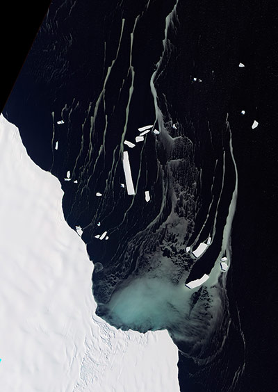 Satellite Eye on Earth: northeastern edge of Antarctica’s Amery Ice Shelf lies Mackenzie Bay