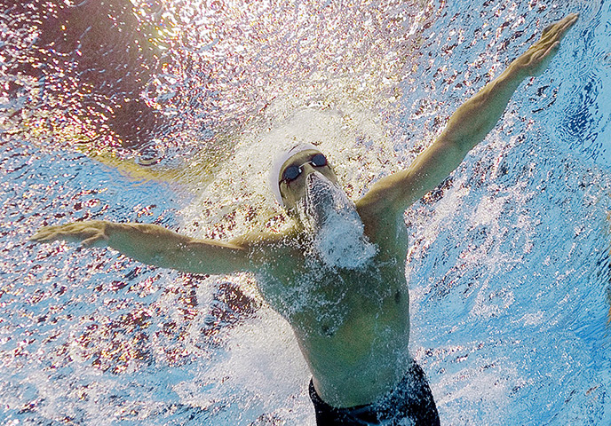 Swimming Championships: Jamieson Michael competes during the men's 100m breaststroke final