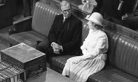 The then Norman St John-Stevas talks to Margaret Thatcher at the state opening of parliament in 1979