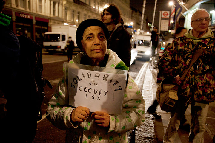 Women protesting: Occupy London protest