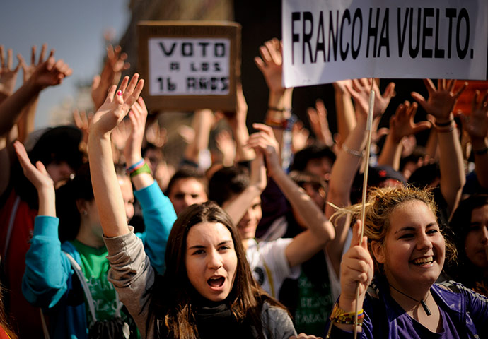 Women protesting: Madrid, Spain