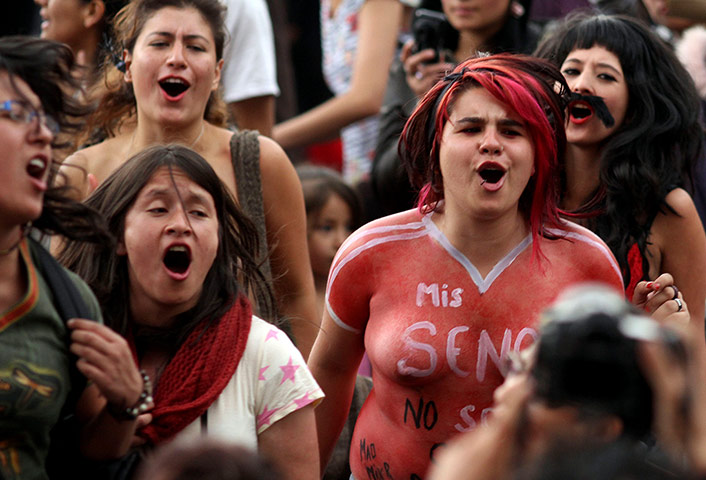 Women protesting: Members of the Network of Women protest