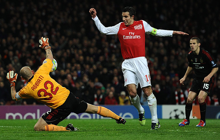 Arsenal..: Arsenal FC v AC Milan - UEFA Champions League Round of 16