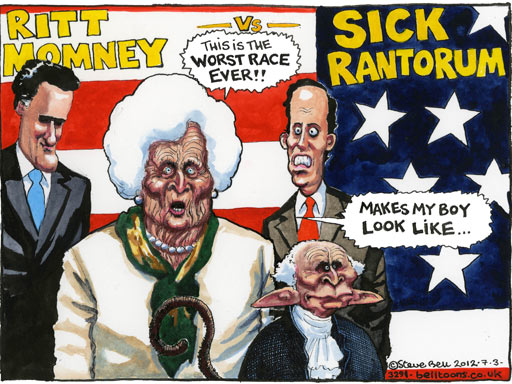 Steve Bell on the Republican Super Tuesday primaries – cartoon