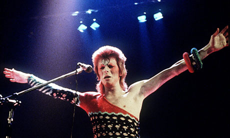David Bowie performs as Ziggy Stardust