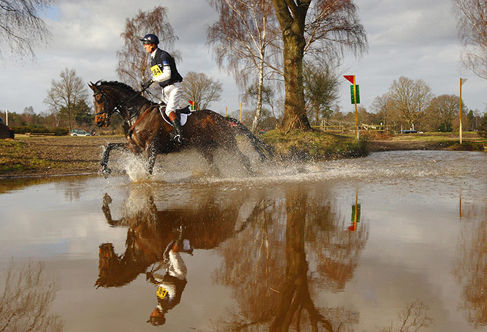 Best of the week in sport: William Fox-Pitt and his horse Deli Star Hero at Tweseldown Racecourse