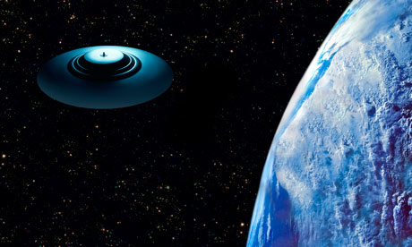 Flying Saucer near the Earth