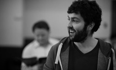 Tarek Merchant in rehearsal for Close the Coalhouse Door