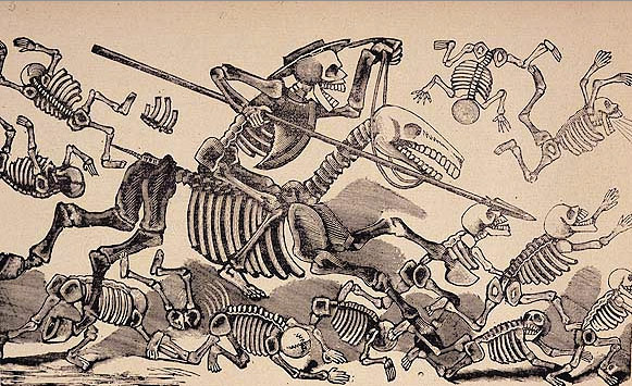 Hirst Mexican Death: engravure by Jose Guadalupe Posada