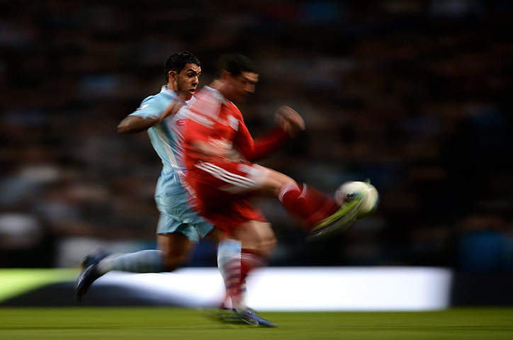Wednesday footie: Manchester City's Carlos Tevez in action against West Bromwich Albion