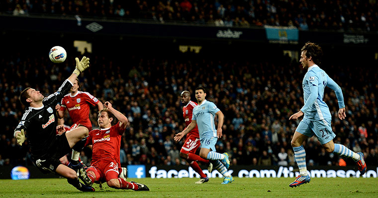 Wednesday footie: David Silva scores against West Brom