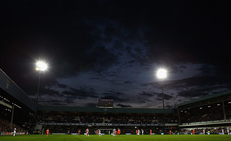 Wednesday footie: General view of Queens Park Rangers v Swansea City at Loftus Road