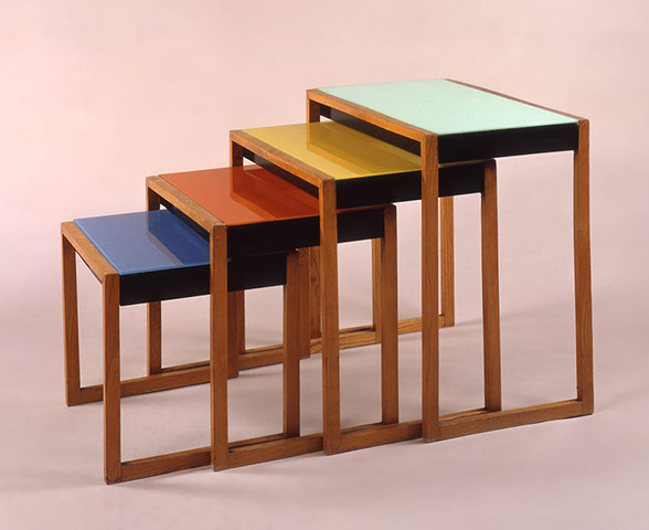 Bauhaus: Josef Albers, set of four stacking tables, 1927
