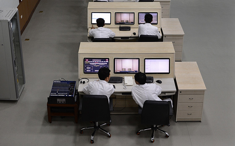 From the agencies: North Korea technicians work at the satellite control room of space centre