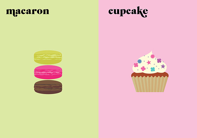 Paris V. New York: macaron / cupcake