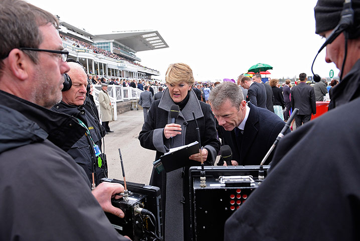 National: Clare Balding and Mick Fitzgerald broadcasting for the BBC