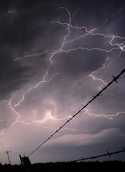 Tornados: Huge tornadic super cells shoot out lightning bolts near Apache, Oklahoma