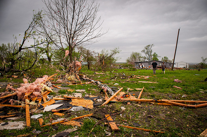 Tornados: Damage from a tornado in Thurman, Iowa