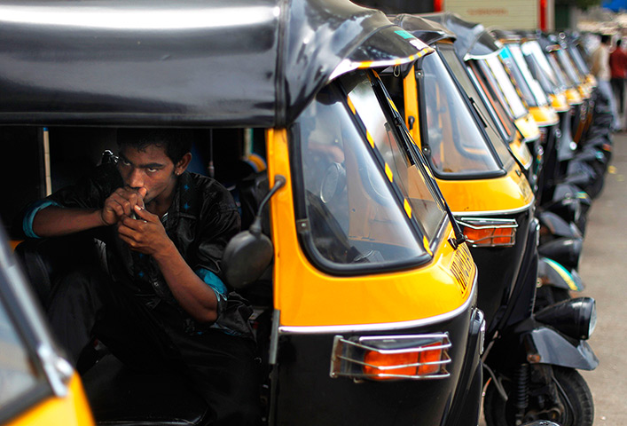 24 hours in pictures: auto rickshaw strike in Mumbai