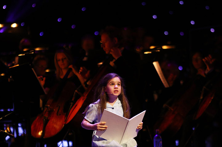 Matilda: Cleo Demetriou from Matilda the Musical onstage at the 2012 Olivier Awards