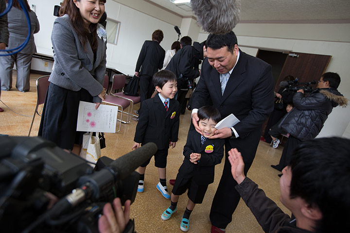 Kawauchi, Japan: School and kindergarten entrance ceremony for Kawauchi town