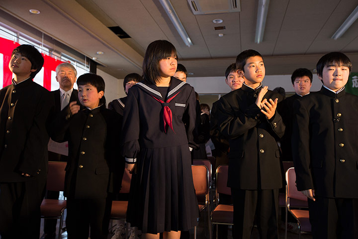 Kawauchi, Japan: School and kindergarten entrance ceremony for Kawauchi town