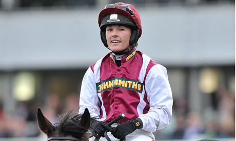 Katie Walsh on Seabass after finishing the Grand National
