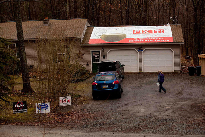 Fracking in Pennsylvania:  anti-fracking signs in Dimock, Pennsylvania