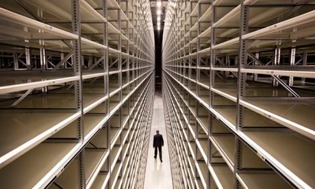 man checking storage space