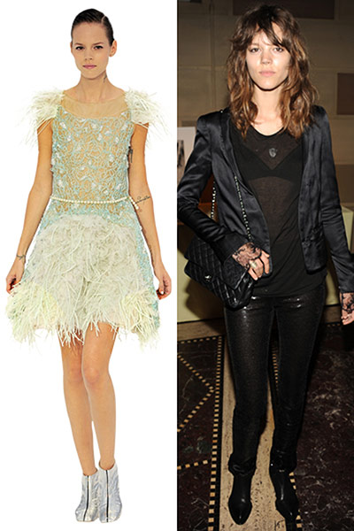 Gay Icons: A catwalk model wearing a dress influenced by Freja Beha Erichsen