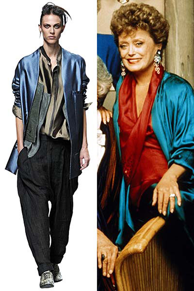 Gay Icons: A catwalk model wearing an outfit influenced by The Golden Girls