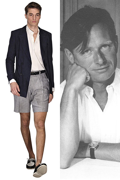 Gay Icons: A catwalk model wearing clothes influenced by Christopher Isherwood