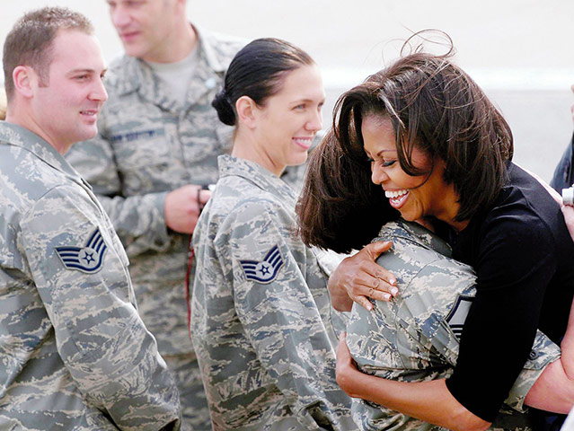 News pictures of the day: First Lady Michelle Obama visit to Pennsylvania, America - 17 Apr 2012