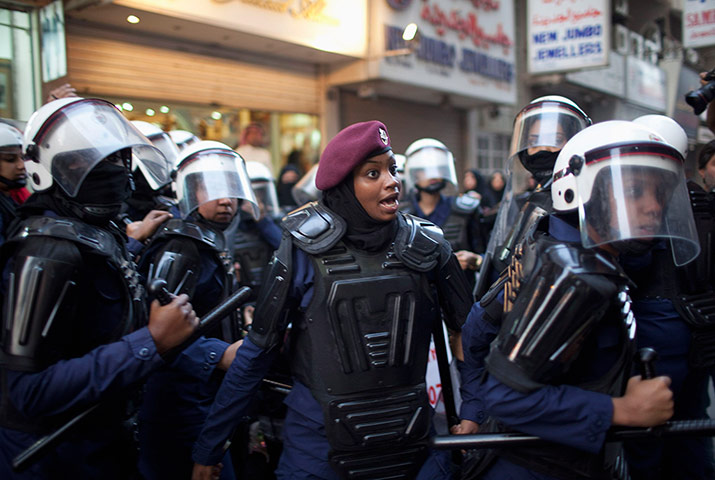 Picture Desk Live: Female riot police in Manama, Bahrain