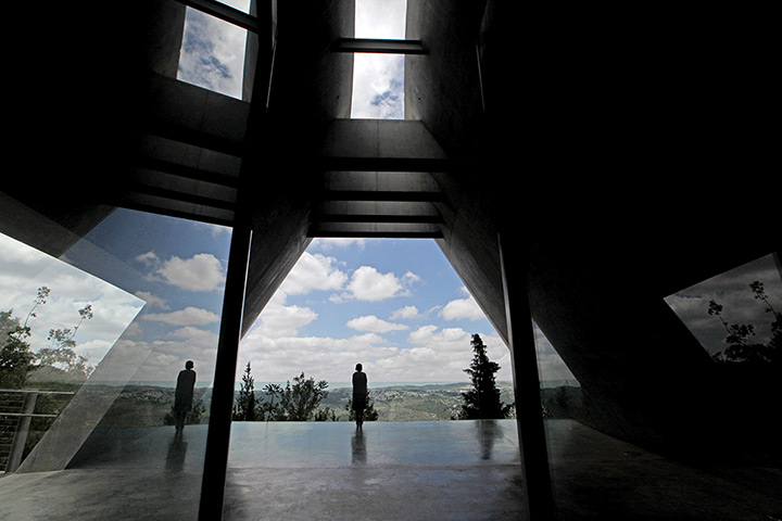 Holocaust memorial: Visitors stand outside the Yad Vashem Holocaust Memorial museum