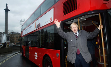 Boris Johnson on a bus