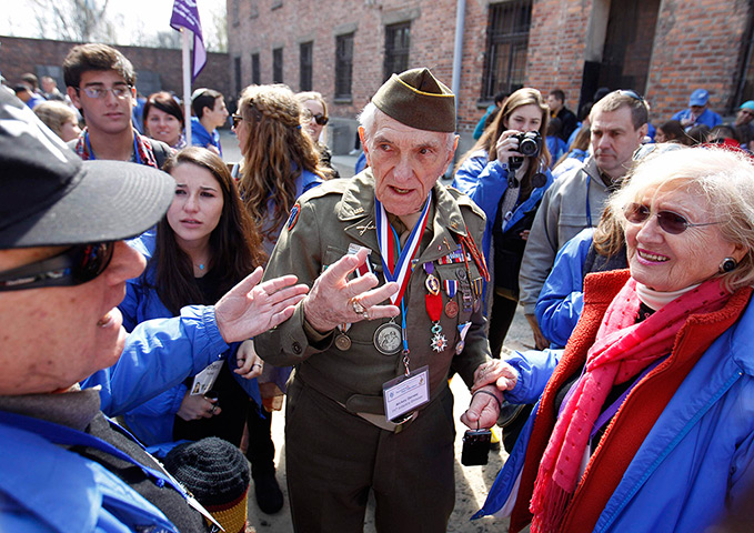 Holocaust memorial: Mickey Dorsey of the 71st Infantry Division at Auschwitz in Oswiecim