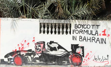 Bahrain formula one Protest in Manama