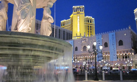 A fountain in Las Vegas