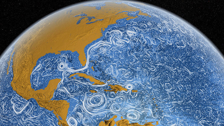 Satellite Eye on Earth: ocean surface currents around the world 
