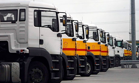 Fuel tanker lorries at Coryton West Site, near Essex