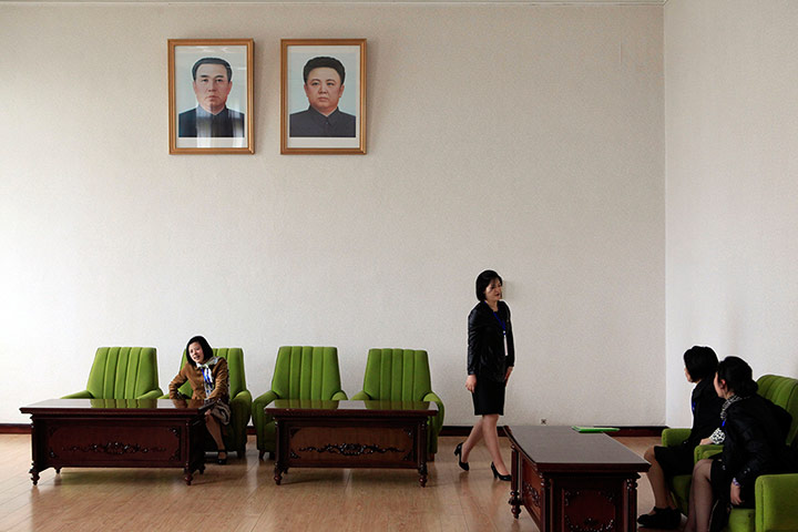 Longer view: North Koreans in a waiting room